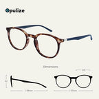OPULIZE MET Blue Light Blocking Reading Glasses for Women Men, Slim Round Frame with Scratch Resistant and Spring Hinges, Computer Glasses with Anti-Reflective, Brown +2 (Pack of 1)