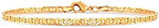 Barzel 18K Gold Plated Flat Marina Link Anklet for Women - Made In Brazil