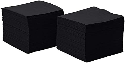 Perfectware 2ply Black Beverage Napkins. 500 Count 2Ply Cocktail Black Napkins. 5 x 5 Black Beverage Napkin.