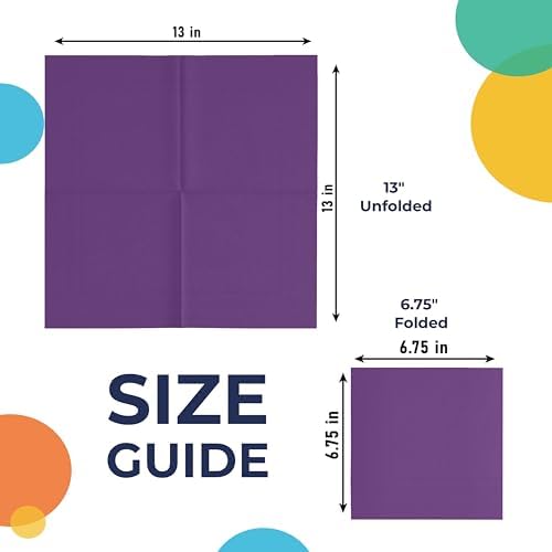 Party Solids Purple Napkins Disposable Everyday 100 Pcs 2 Ply Purple Dinner Napkins Bulk For Parties & Party Supplies