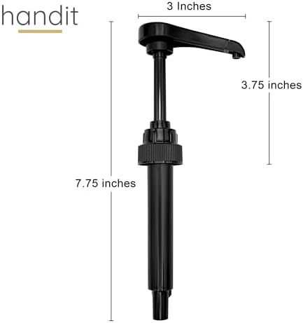 Syrup Pump Coffee by SalonTop | Fits Torani, DaVinci 25.4oz/750ml Syrups | Plastic Monin 33.8oz Bottles |Does NOT Fit MONIN GLASS 25.4oz 750ml | Black BPA-Free | 6-Pack