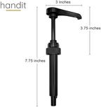 Syrup Pump Coffee by SalonTop | Fits Torani, DaVinci 25.4oz/750ml Syrups | Plastic Monin 33.8oz Bottles |Does NOT Fit MONIN GLASS 25.4oz 750ml | Black BPA-Free | 6-Pack