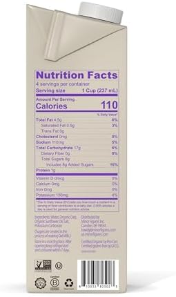 Minor Figures - Oat Milk - Organic - Barista Standard - 32 Oz - 6 Pack - Non-GMO - Plant-Based - Vegan - Dairy-Free - Shelf Stable - Unsweetened