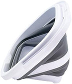 SAMMART 2 pcs. Camping Set : Collapsible Bucket + Portable Dishpan with Draining Plug (Grey, 5L Bucket+10L Dishpan)