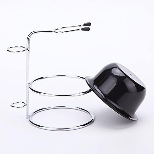 luzen Stainless Steel Shaving Bowl and Brush Stand, Professional 2 in 1 Shaving Stand Bowl Shaving Razor Brush Holder Grooming Tool Shaving Kit for Men