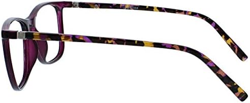 OPULIZE ARC Large Reading glasses for Women Men,Scratch Resistant Rectangular frame with Spring Hinges, Purple With Hand Finished Translucent Pattern Arms +1.5 (Pack of 1)