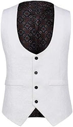 YFFUSHI Men's 3 Piece Suit Slim Fit Jacquard Tuxedo 1 Button Shawl Collar Blazer Vest & Pants for Wedding Formal Prom