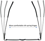 MMOWW Ultra Small Reading Glasses For Men Women Slim Pocket Readers with Pen Clip Metal Case Spring Hinge 3 Pairs (Black+Grey+Brown,+2.5)