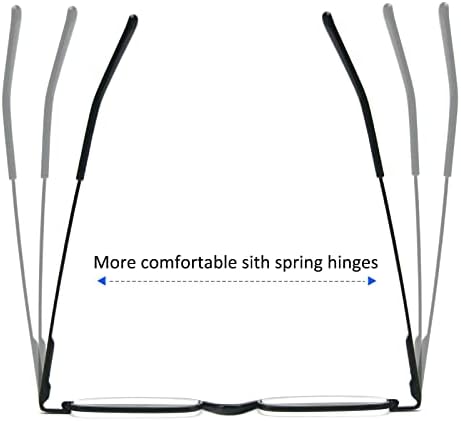 MMOWW Ultra Small Reading Glasses For Men Women Slim Pocket Readers with Pen Clip Metal Case Spring Hinge 3 Pairs (Black+Grey+Brown,+2.5)