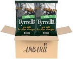 AMBARII Tyrrell's Sea Salt and Cider Vinegar Potato Crisps, 150g, 2 Pack