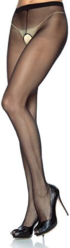 Leg Avenue Women's Sheer Nylon Crotchless Pantyhose
