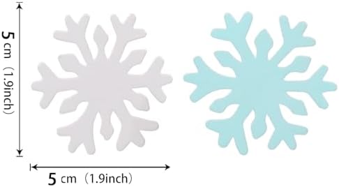 50PCS Edible Snowflakes for Cake Decorating Edible Christmas Cake Decorations Wafer Paper Snowflake Sprinkles Cupcake Toppers for Christmas Winter Holiday Frozen Theme Party Supplies （Blue+White mix）