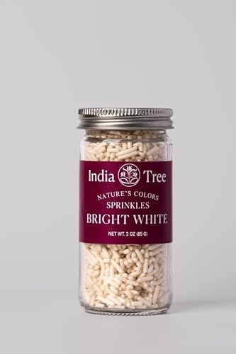 Bright White Sprinkles – Vegan, Non‑GMO, Dye‑Free, Allergen‑Free, 3 oz Jar – India Tree Nature’s Colors