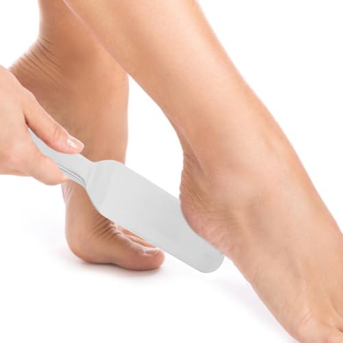Stainless Steel Foot File Calluses Remover Pedicure Tool Lightweight Portable Handle for Dead Skin Removal Professional Foot Care for Men and Women