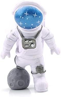 3pcs Astronaut Desktop Ornaments Resin Spaceman Figure Cake Topper Tabletop Ornament for Party Gift Decor-Blue