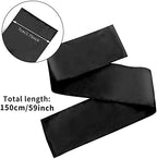 2Pcs Satin Eye Mask Sleep Mask, Adjustable Blindfold Soft Satin Eye Covers Gift for Travel, Nap, Meditation,157cm/62inch (Black+Pink)