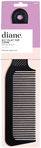 Diane Flat Top Clipper Comb – Fine Tooth, Hair-Cutting, Styling Tool for Women, Men, Hair Stylists, Barbers, Black, 9.5 Inches, D7024