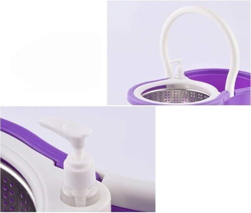 Spin Mop and Bucket Set with Wringer – 360° Rotating Microfiber Mop for Floor Cleaning, Easy Self-Wringing System with Extendable Handle, Hands-Free Household Cleaning for Hardwood, Tile & Laminate
