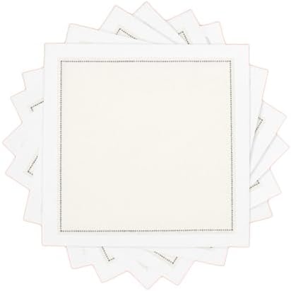 Five Star Napkins Cotton Cocktail Napkins, Beverage Napkin, Bar Napkin, Party Napkins, Small Napkins, Napkins for Events, Holidays, Weddings, Parties 4.5" x 4.5" - Single Use (50 x) Ecru