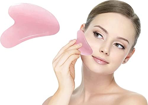 Mina Heal Rose Quartz Gua Sha Facial Massage Stone Excellent Skincare Tool