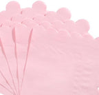 NatNarr 120 Pcs Cocktail Napkins Pink Paper Napkins Light Pink Dessert Beverage Napkin Cute Scalloped Party Napkin for Baby Bridal Shower, Birthday, 5 x 5 Inch