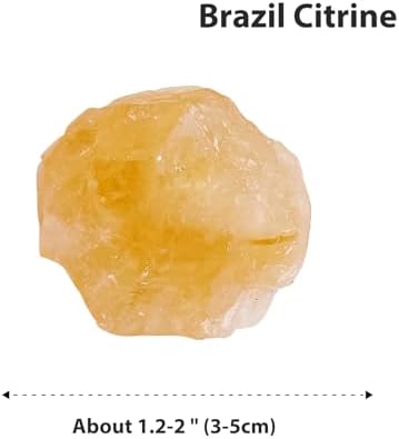 Apengshi Brazil Citrine Raw Crystals 2PCS Natural Rough Rocks Healing Crystal and Stones DIY Raw Stones Meditation Fountain Garden Home Decor