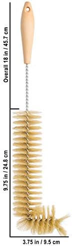 Redecker Natural Pig Bristle Radiator Brush with Oiled Beechwood Handle, 18-1/2-Inches