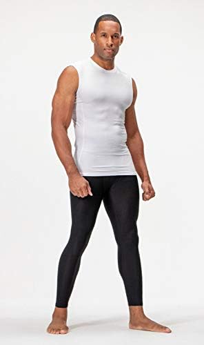DEVOPS 3 Pack Men's Compression Shirts Sleeveless Workout Tank Top Baselayer for Gym Training, Running, Moisture Wicking