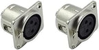 6 Pcs XLR Female Jack 3 Pin Panel Mount Jacks, XLR Female Socket Audio Studio Connector,Silver Metal Housing