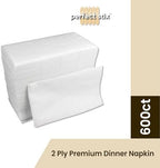 2 Ply Premium Dinner Napkin 1/8 Fold (Package of 600ct) 15" x 17"