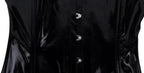 Women's PVC Leather Lace Up Corset Dress Bodycon Long Strapless PU Dresses Steampunk Clubwear Dress Plus Size