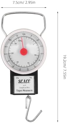 VALICLUD Portable Hanging Fishing Scale 32kg Mechanical Spring Scale with Hook Handheld Luggage and Small Animal Weighing Tool for Travel and Outdoor Use