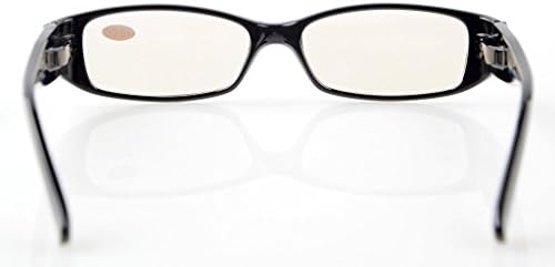 CessBlu Computer Glasses with Crystals for Women Reading Blue Light Filter Eyeglasses