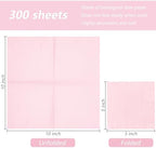 300 Count Pink Beverage Napkins, 2-Ply Cocktail Napkins, Disposable Party Napkins for Dinner Wedding Birthday