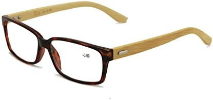 Vision World Genuine Bamboo Rectangular Reading Glasses Men Women Readers