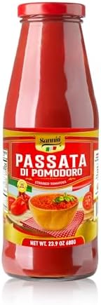 Sanniti Passata di Pomodoro | Strained Tomatoes | 100% Natural Italian Tomatoes | 23.9 oz Glass Jar| Product of Italy | No Additives or Preservatives (Pack of 3)