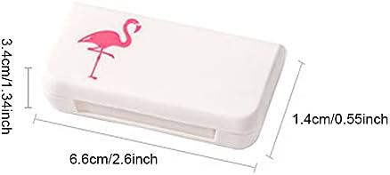 Daily Pill Box Case Waterproof Medicine Organizer Vitamin Holder Mini Pill Medicine Container for Travel Use -3 Compartments-Flamingo