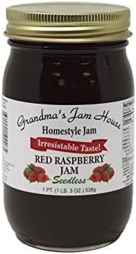 Grandma’s Jam House, Homestyle Red Raspberry Jam, Seedless, 1 pint (1 jar)