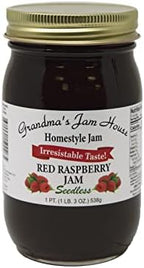Grandma’s Jam House, Homestyle Red Raspberry Jam, Seedless, 1 pint (1 jar)