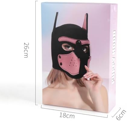 Adults Neoprene Puppy Hood Mask Pup Play Gear, Removable Cosplay Dog Full Face Pup Hood Pup Mask