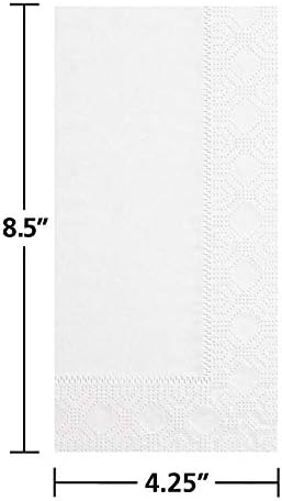 Hoffmaster 180700 Premium Dinner Napkin, Regal Embossed, 3-Ply, 1/8 Fold, 17" Length x 17" Width, White (Case of 2000)