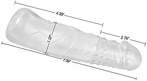 Newly Silicone Sleeve Extension Sheath Extender 35% Girth Enhancer for Men Male Enhancement Extension Sleeve (Transparent1, 8 inch)