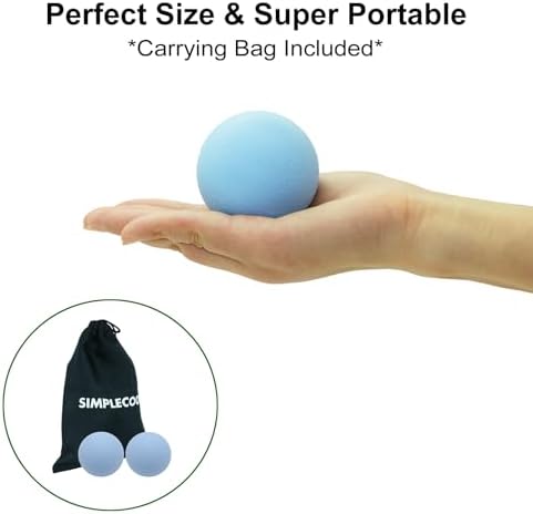 Hard Lacrosse Ball Massage Ball Therapy. Firm Trigger Point Massager Tool for Deep Tissue Yoga Physiotherapy Myofascial Release Muscle Relax Plantar Fasciitis Pain Relief (2 Pack) (Blue)