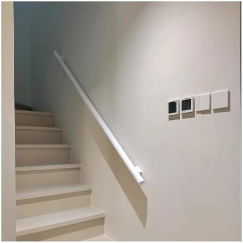 Aluminum Handrail with Light LED Stair Handrail Grab Bar Wall Mounted Handrail Safety Hand Rail Indoor Outdoor Stair Hand Railing(White,59"/1.5m)