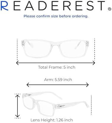 Readerest Blue Light Blocking Glasses – Computer Eyewear, UV Protection, Eye Strain & Glare Reduction, Lightweight Frame