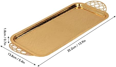Serving Tray Household Cup Storage Living Room Rectangle Water Cup Dinner Plate Tea Tray Fruit Plate Ins Wind Retro Luxury Gold Light Luxury Mixing Trays