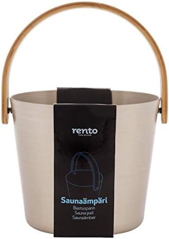 Rento - Sauna Bucket - Aluminium with Bamboo Handle - Champagne - 5 litres