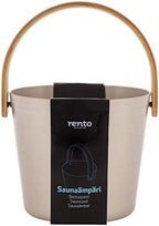 Rento - Sauna Bucket - Aluminium with Bamboo Handle - Champagne - 5 litres