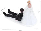 Bride Dragging Groom Cake Topper - Handcrafted Figurines-Funny Reluctant Groom Wedding Cake Decoration, Romantic & Adorable Resin Figurines for Ceremonies, Parties, and as a Memorable Gift for Couples