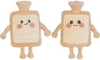 Hot Water Bottle 1000ML Hot Water Bag Hot Pack with Cute Toast Bread Plush Cover Large Rubber Hot Water Bottles Hand Warmer for Pain Relief Gift Rubber Water Bottle for Women, Girls